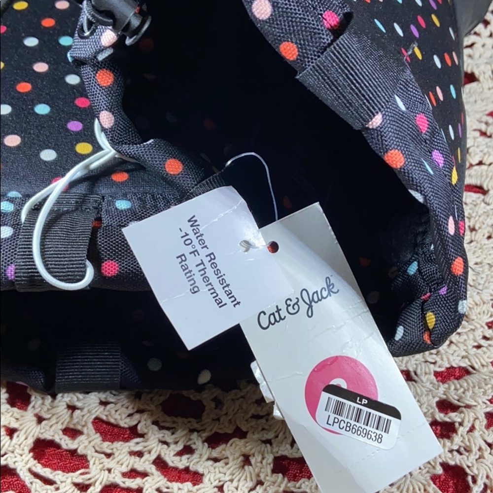 Girls winter boots. Black with colorful polka dots - Picture 6 of 7
